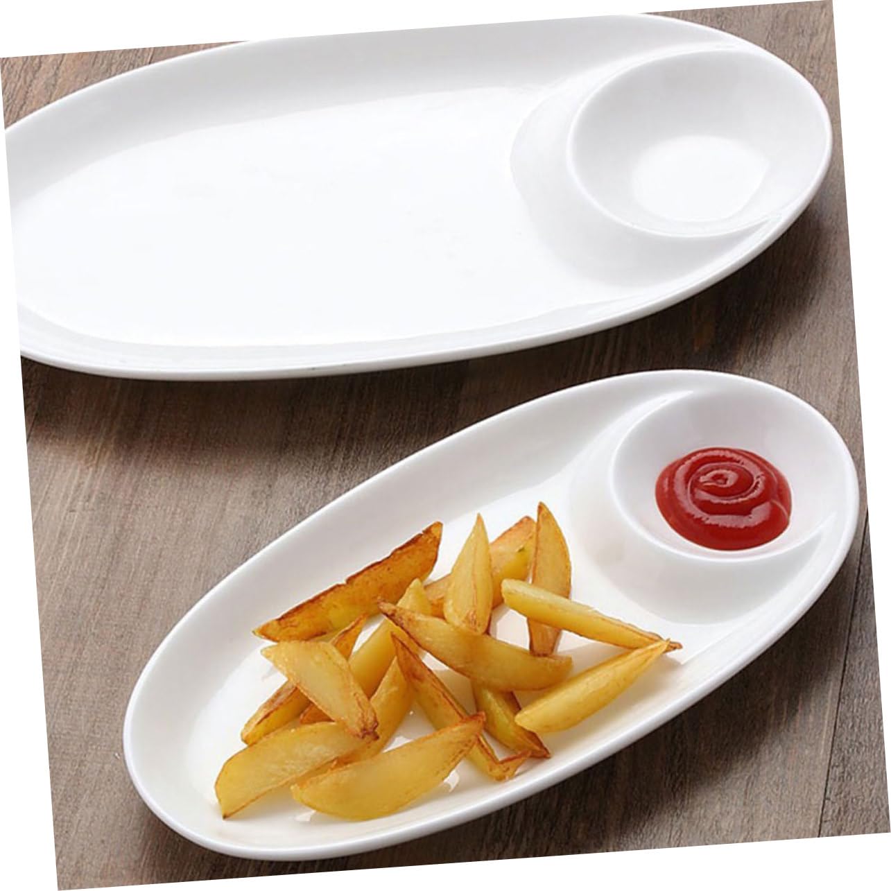 Servierset für Chips und Dips Knödelschale mit Fächern Sushi-schale aus Keramik Snackteller für Hausmannskost Gewürzteller für Küche und Party