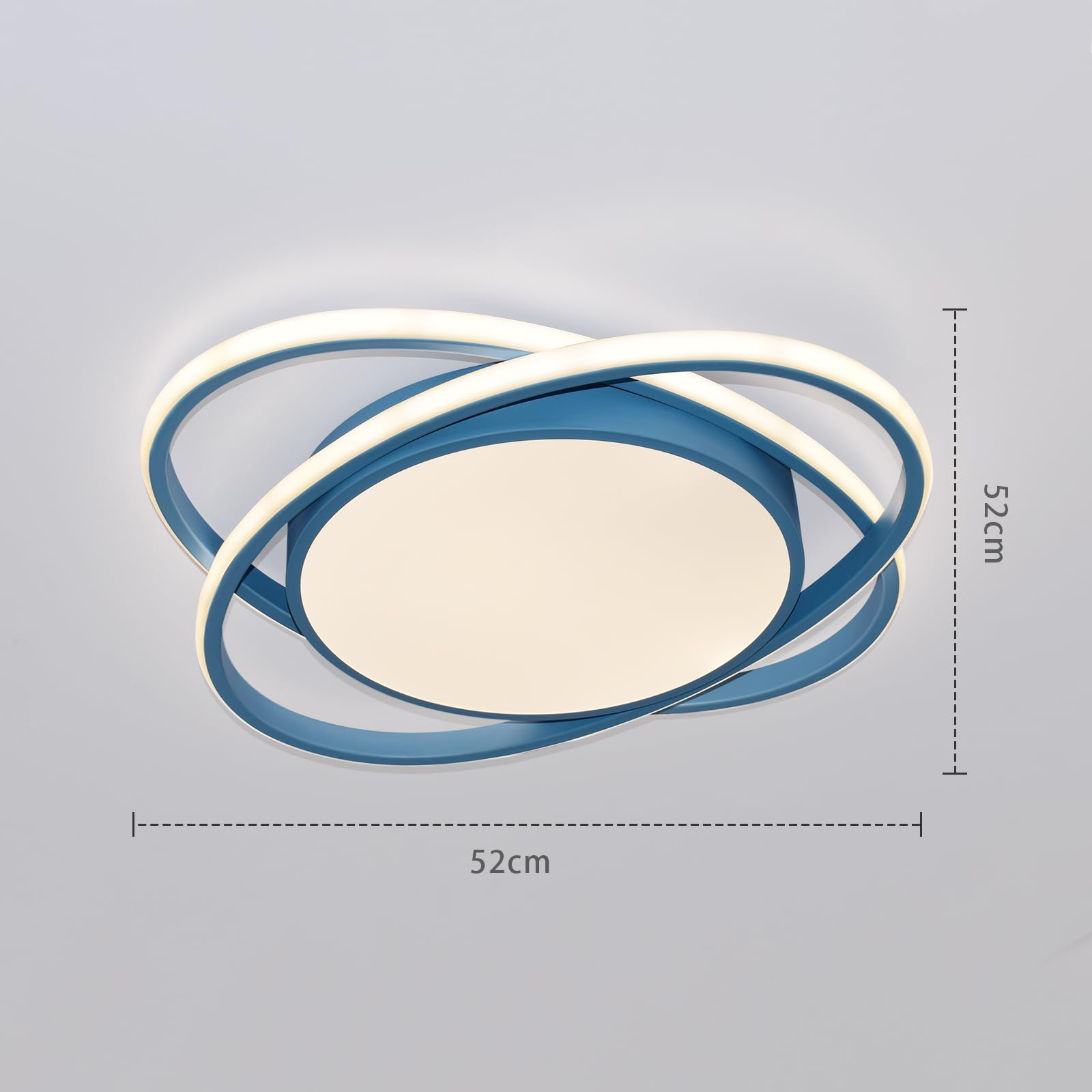 JDONG LED Dimmbar Deckenleuchte 54W Kinderzimmerlampe Modern Design Blau Deckenlampe mit Fernbedienung Farbtemperatur Stufenlos Einstellbar 3000-6500k für Schlafzimmer Kindergarten Ø52CM