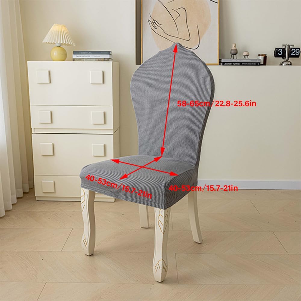 Round Back Dining Chair Slipcover Stretch Curved Back Dining Room Chair Cover Set of 2 4 6 Elastic Chair Protector Cover High Back Chair Slipcover for Kitchen Restaurant Banquet,D 4pcs