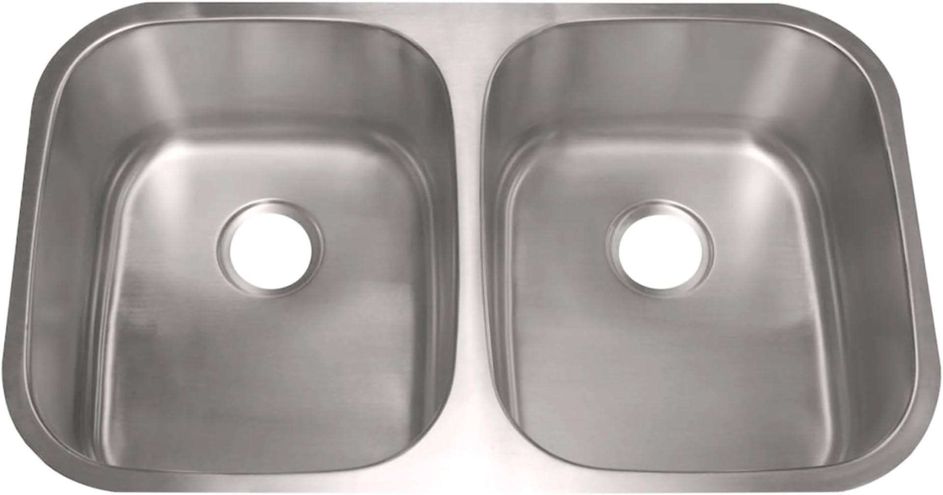 Kingsman 32-1/8 inch 18 Gauge Stainless Steel Undermount Double Bowl (50/50) Kitchen Sink (Sink Only)