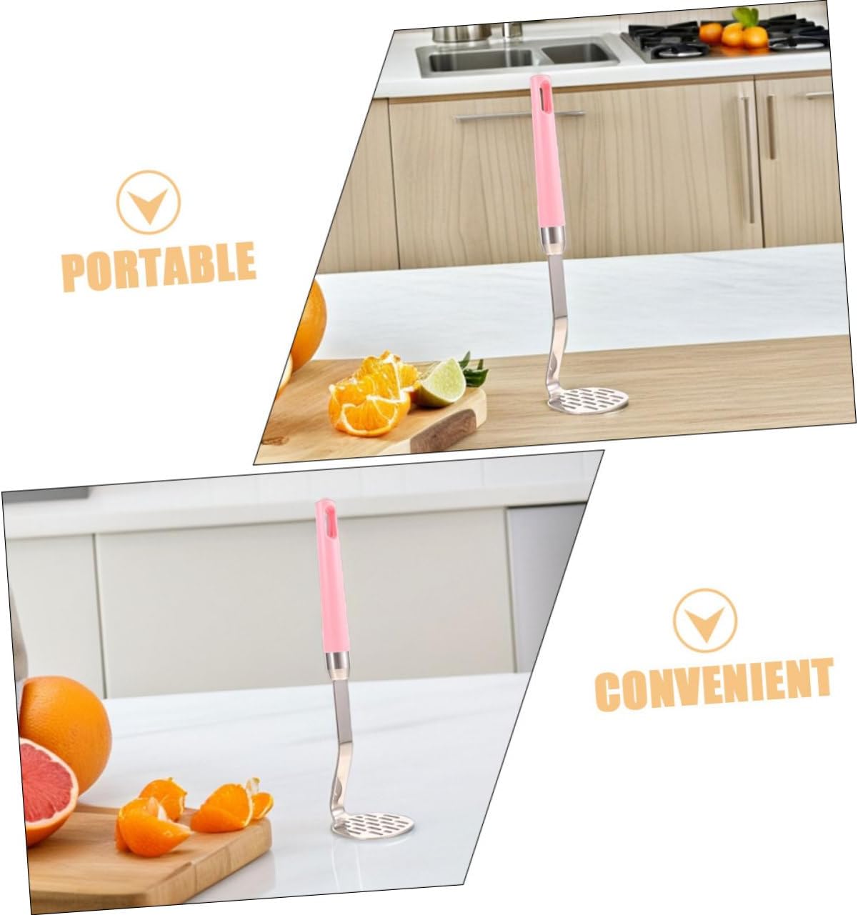 2pcs Multi-hole Potato Masher Stainless Steel Manual Press for Potatoes Heavy Duty Vegetable Masher Tool for Mashing Fruits Vegetables