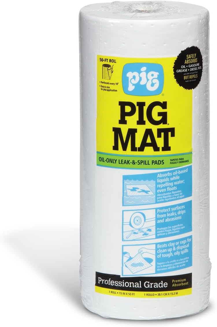 PIG Water-Rep Oil-Absorbent t-Wt Roll - 15" x 50'