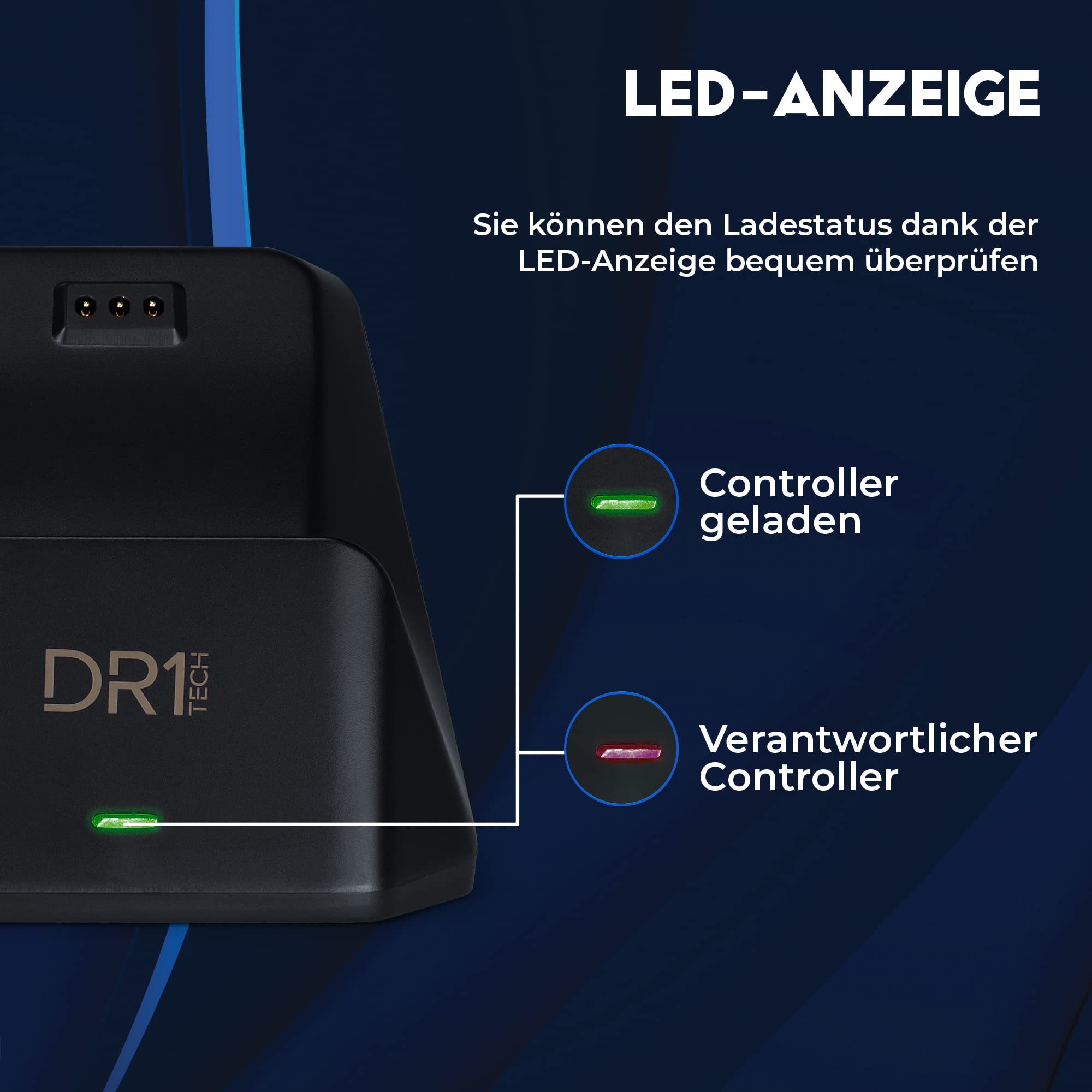 DR1TECH PowerSetX Ladestation und Akku Für Controller XBOX One X/S, Series X/S - Zubehör Für XBOX Wireless Controller + Smart Battery 1200 mAh (Controller NICHT Enthalten) [Amazon Exclusive]