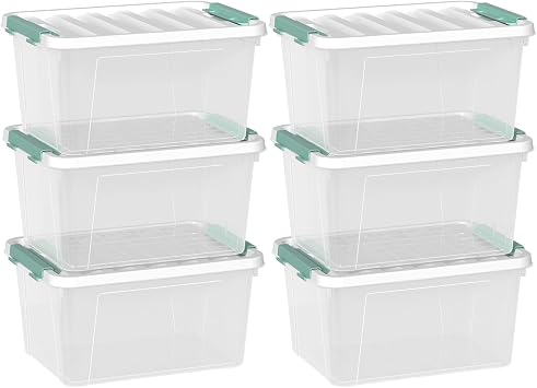 6-Pack Clear Plastic Storage Boxes, 20 Quart Plastic Storage Bins with Lids