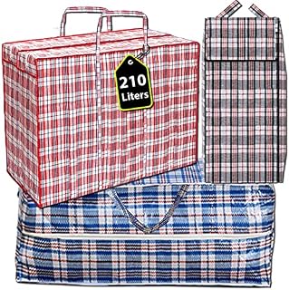 3X MIRUB Jumbo Storage Bags With Zips (100x70x30 cm) XXL Strong Storage Bags for Clothes and Extra Large Laundry Bags with Zips, Big Bags are Moving House Essentials, Storage Bags for Bedding
