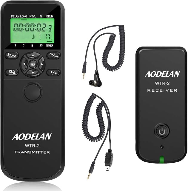 AODELAN Timer Remote Control Shutter Release Wireless Trigger Kit for Nikon D3300 D3200 D750 D610 D7200 D5000 D3100 D500 D700 D810 D850 Z7 Z6 Coolpix P1000