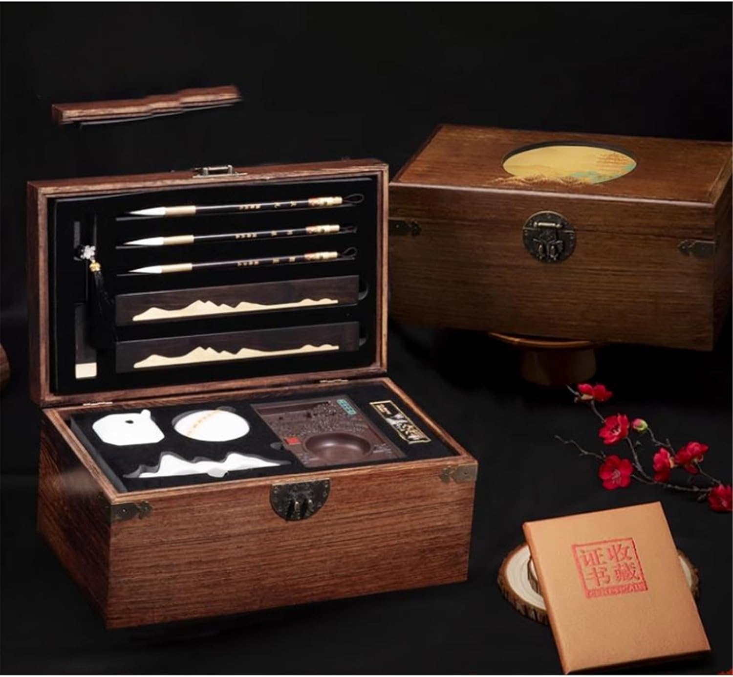 Calligraphy Master's Kit with Brush, Inkstick and Paperweight Set 文房四宝套装-shape2