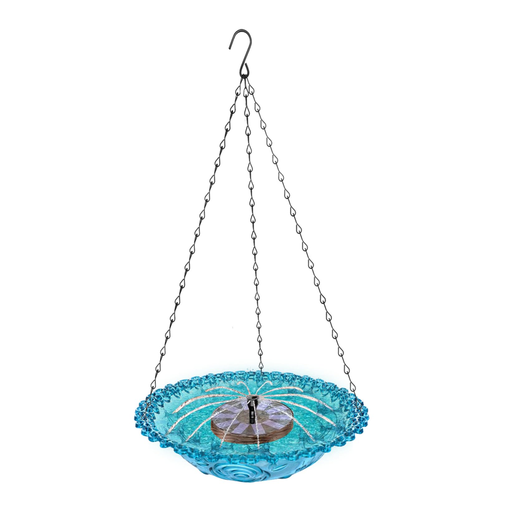 Bain d'oiseaux suspendu solaire pour animer votre jardin et sublimer le patio