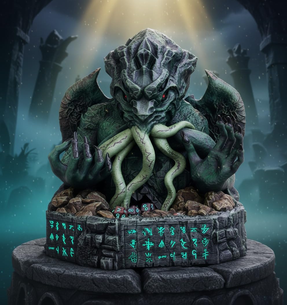 Tour à Dés Cthulhu 3D – Pour Donjons & Dragons, RPG Et Jeux De Plateau, Lancers Aléatoires Garantis
