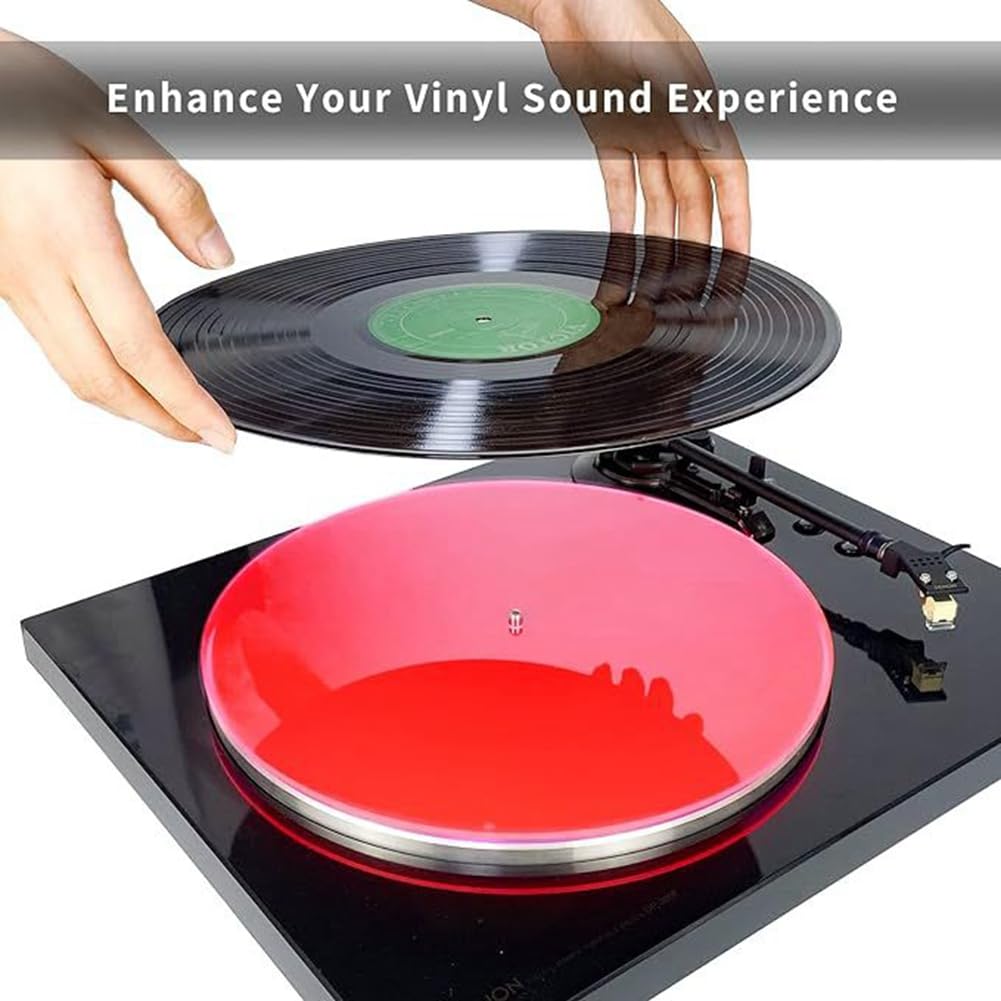 Alfombrilla AcríLica para Tocadiscos 300 mm X 3 mm para Tocadiscos FonóGrafo,Alfombrilla AntiestáTica Vinilo para LP, Almohadilla de GrabacióN para Reproductor de Discos,