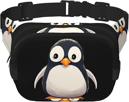 Cute Penguin Fanny Pack For Women Waterproof Adjustable Belt Bags Waist Pack Fashion Casual Crossbody Bags Bum Bag For Running Workout Hiking Traveling