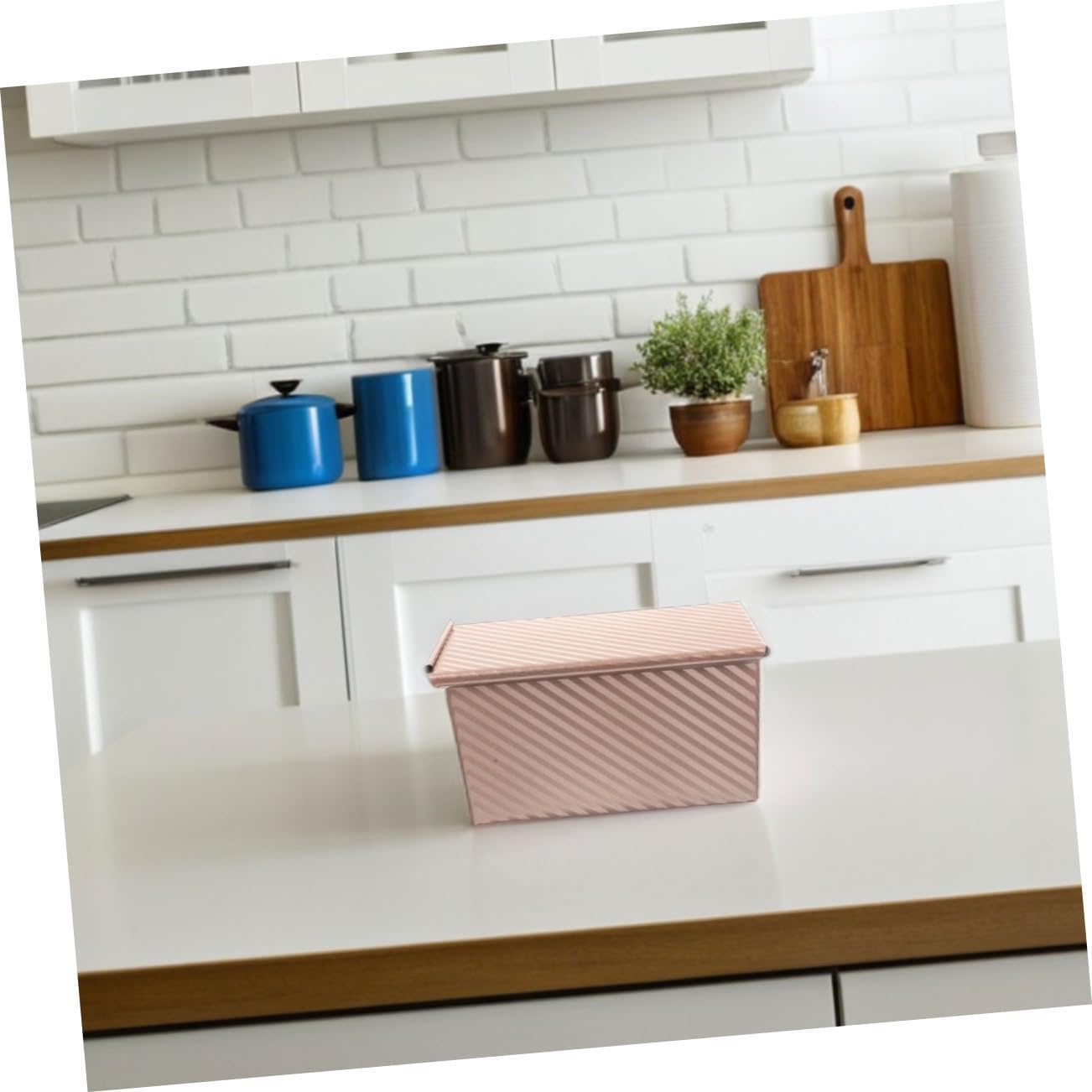 Bread Loaf Pan Lid Nonstick Baking Mold for Toast Corrugated Design for Even Heating for Homemade Bread Cakes and Desserts