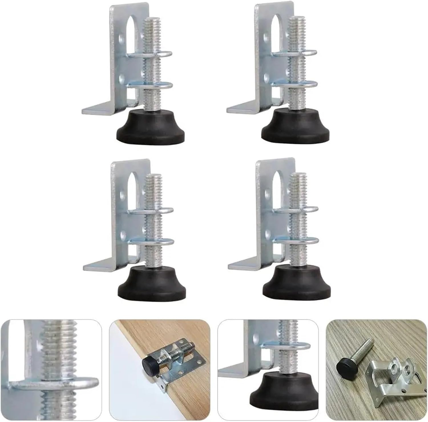 Adjustable Levelling Feet 8pcs Adjustable Furniture Feet Carbon Steel Galvanized Nylon Wardrobe Cabinet Leg for Table, Chairs, Stool Leg
