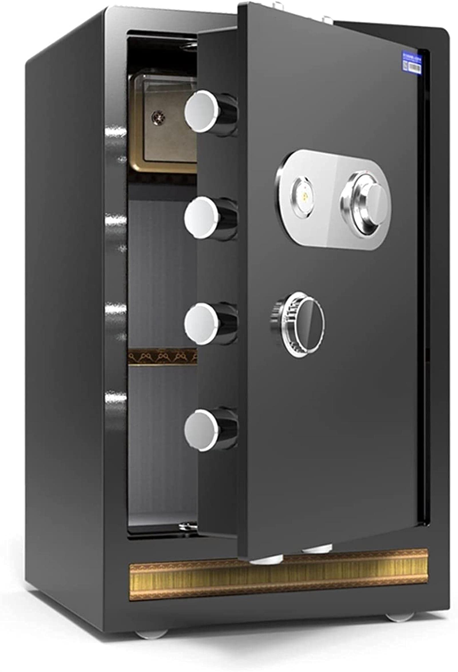 LZFuiopSafe Box Fireproof Waterproof Safe Security Safe Home Business Safe Cryptographic Key Lock Security Cabinet Fireproof and Waterproof Anti-Theft Box for Home Office G-u-n Cash Use Storage LEOWE