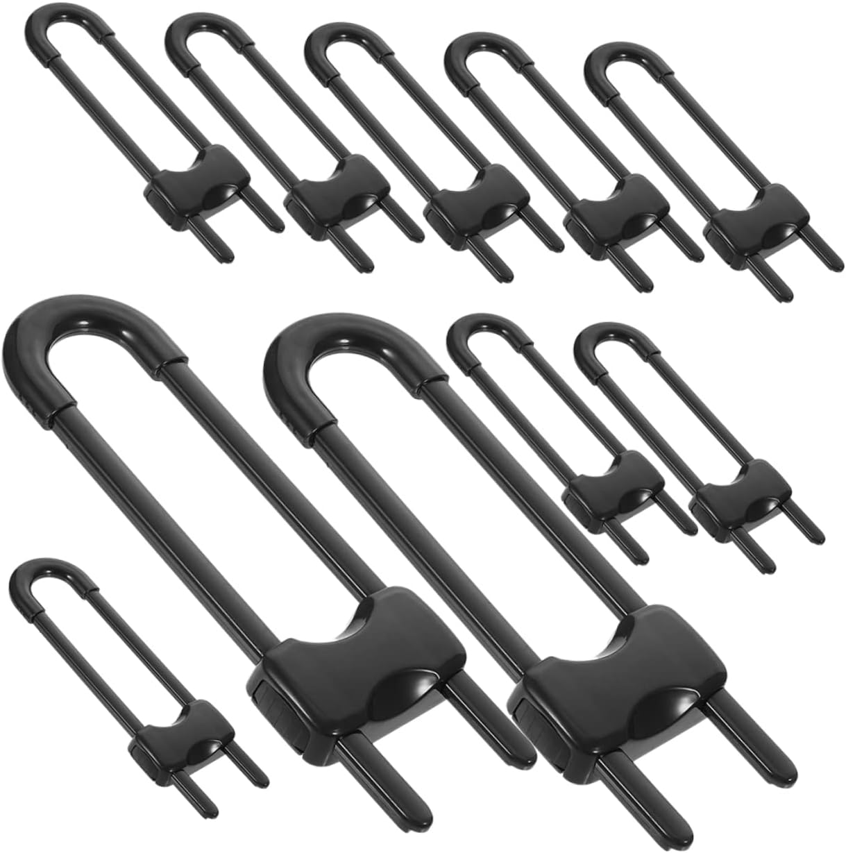 12pcs U-shaped Boy Girl Safety Cabinet Locks Proofing Latches for Drawers Refrigerators No Drill Installation from Accidental Openings
