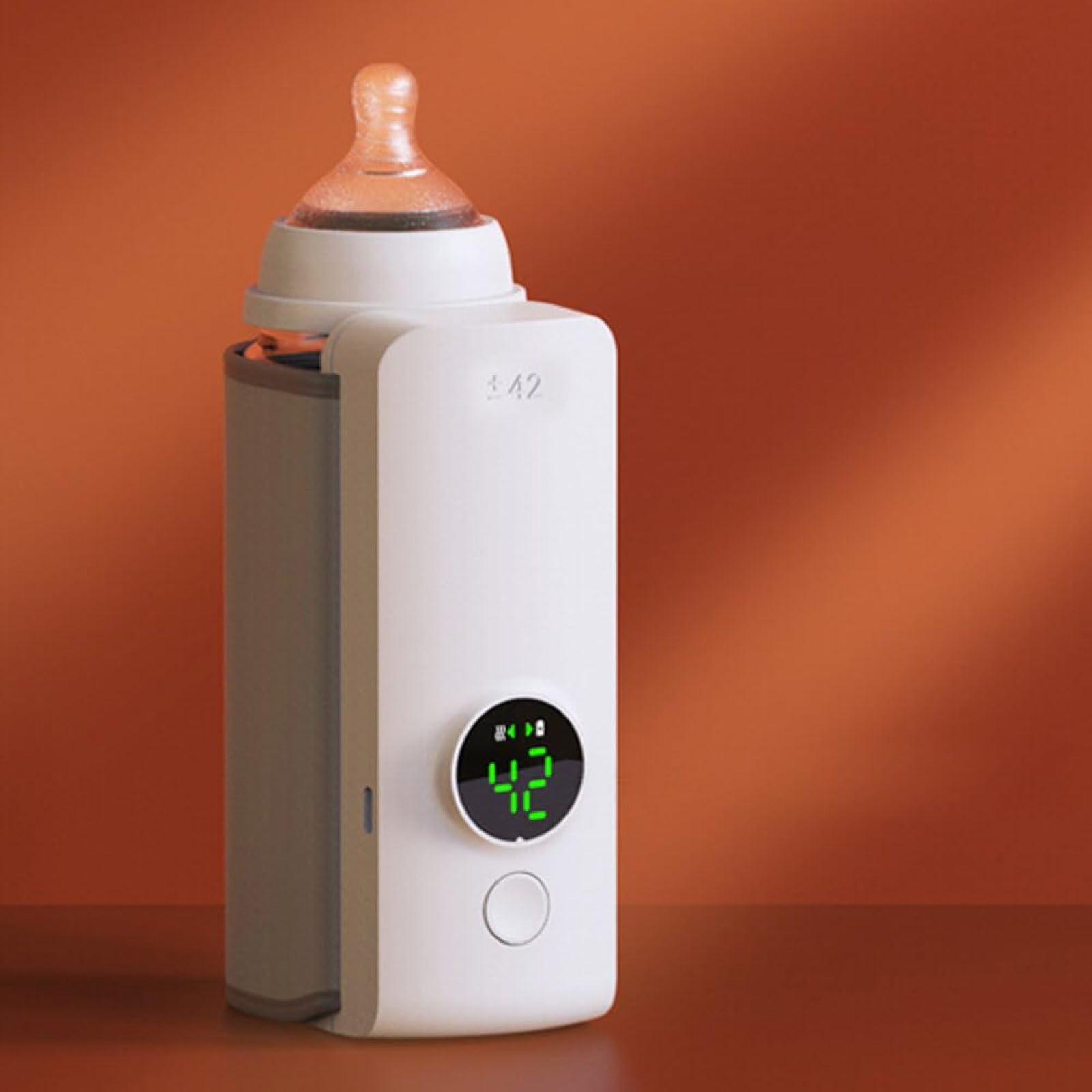 Sanfoelek Chauffe-biberon portable de voyage pour lait maternisé Sac thermique pour biberon Batterie intégrée avec câble de charge USB