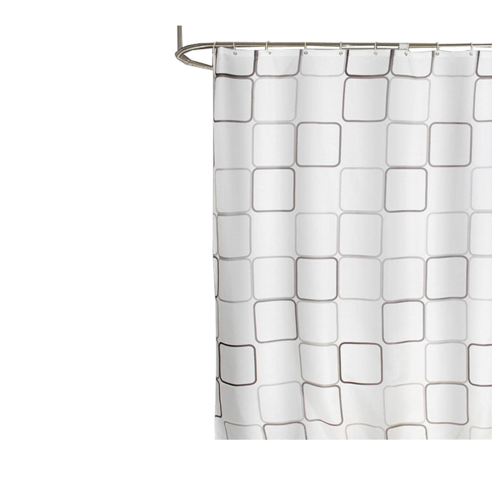 Cortina de Ducha a Cuadros Blanca, Cortinas de Ducha de Tela Impermeable de Varios tamaños, Cortinas de poliéster Lavables para el baño del hogar, 120x180cm