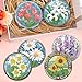 croshom 8 PCS Flowers Diamond Art Coasters Diamond Painting Coasters Kits with Holder Flowers DIY Coaster for Adults Beginners, Diamonds Art Crafts Supplies Sunflowers