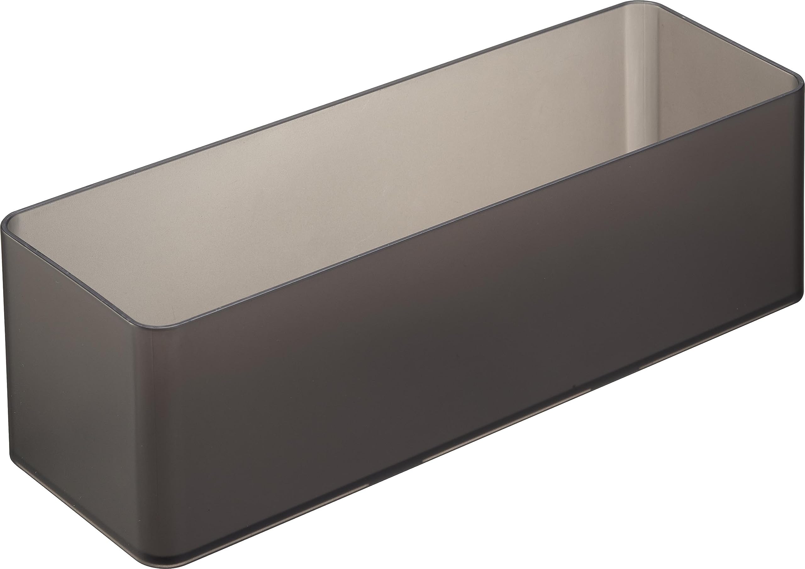 YAMAZAKI Home Tower Set Of 2 Clear Bottom Storage Cases - Stackable Transparent Organization Bins, Large, Deep - Deep - Ps Resin