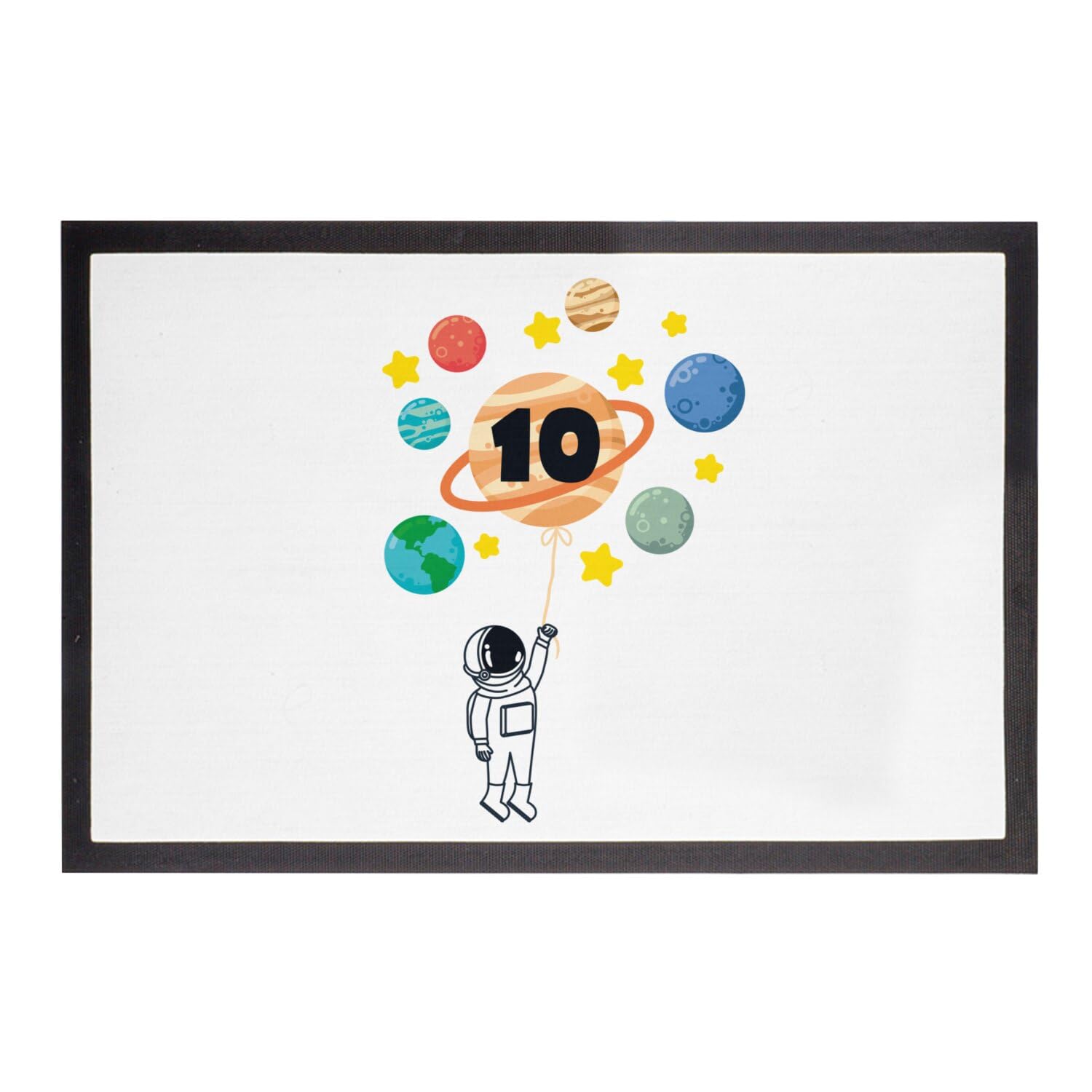 Paillasson astronaute cadeau anniversaire 10 ans - Déco originale espace galaxie 60x40
