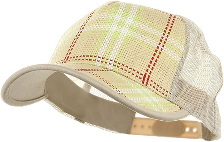 Plaid Straw Trucker Caps