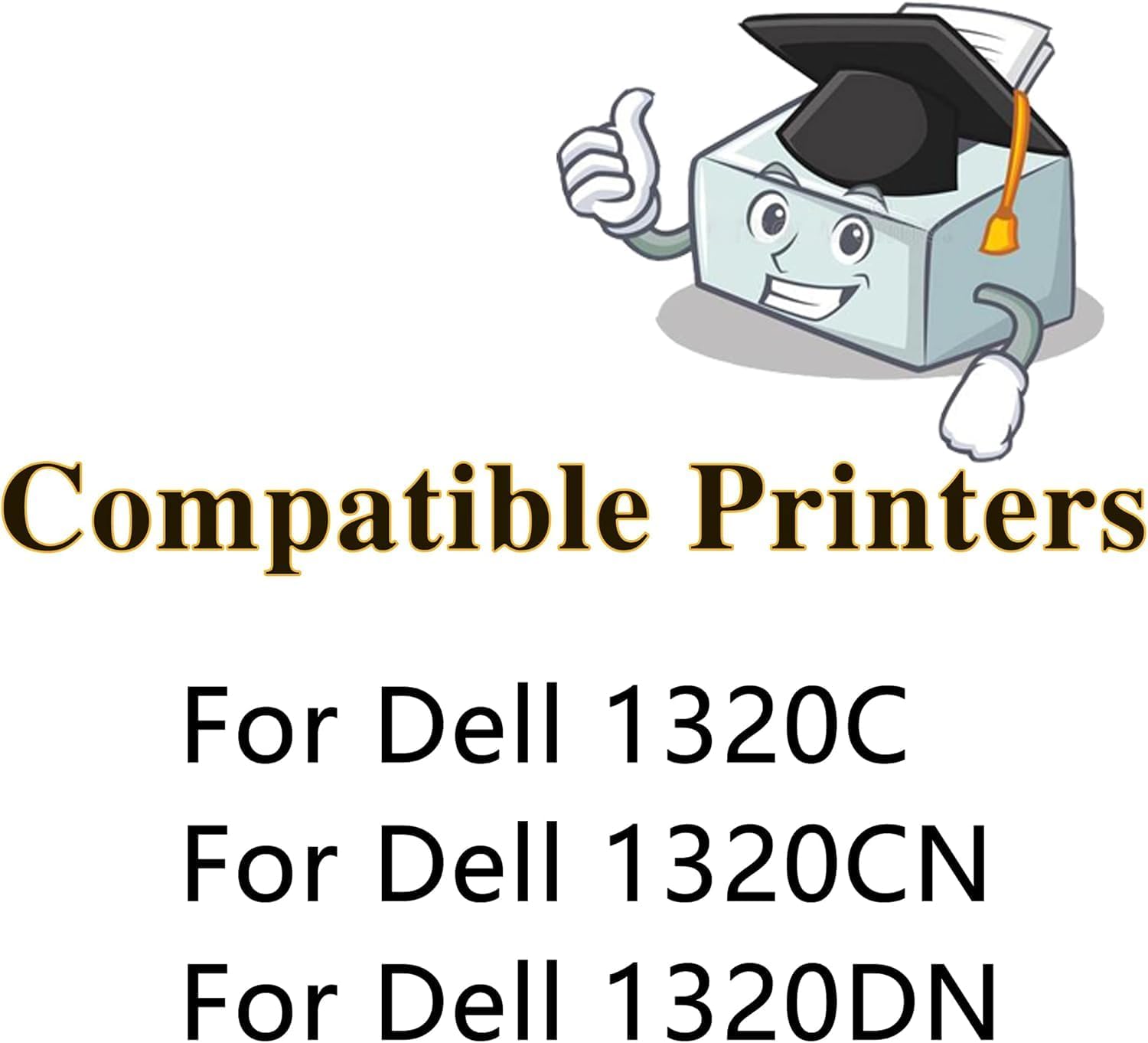 Compatible Toner Cartridge Replacement for Dell 310-9058 1320 to Used with Dell Color Laser 1320c Printer (Black, High Yield) 2-Pack