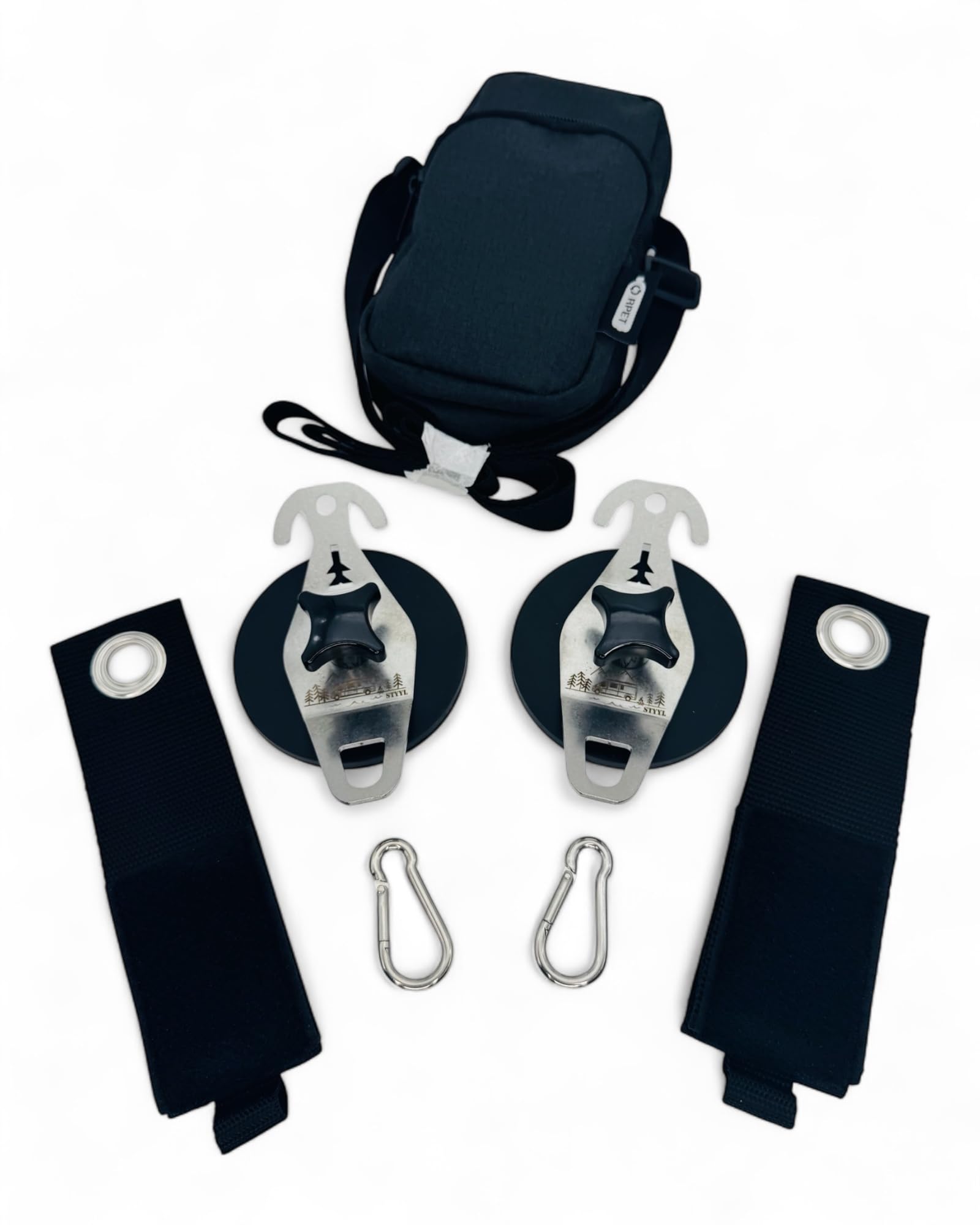 STYYL Magnetset - PRO - 2 Stück Universalmagnet-Befestigung mit jeweils 55kg Haftkraft - Magnethaken für Camping, Kastenwagen & Vanlife - gummierte Magnete - Camping Offrroad Camper Zubehör Gadget