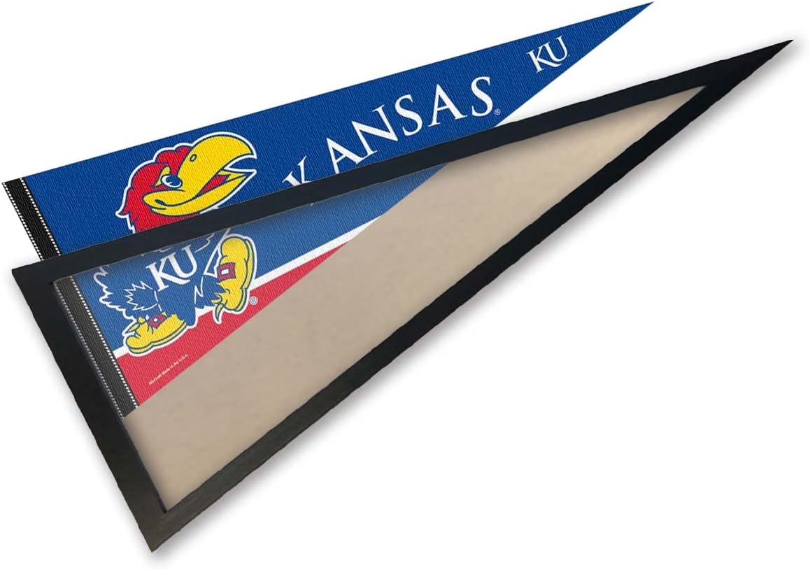 College Flags & Banners Co. University of Kansas Jayhawks Pennant and Wood Pennant Frame