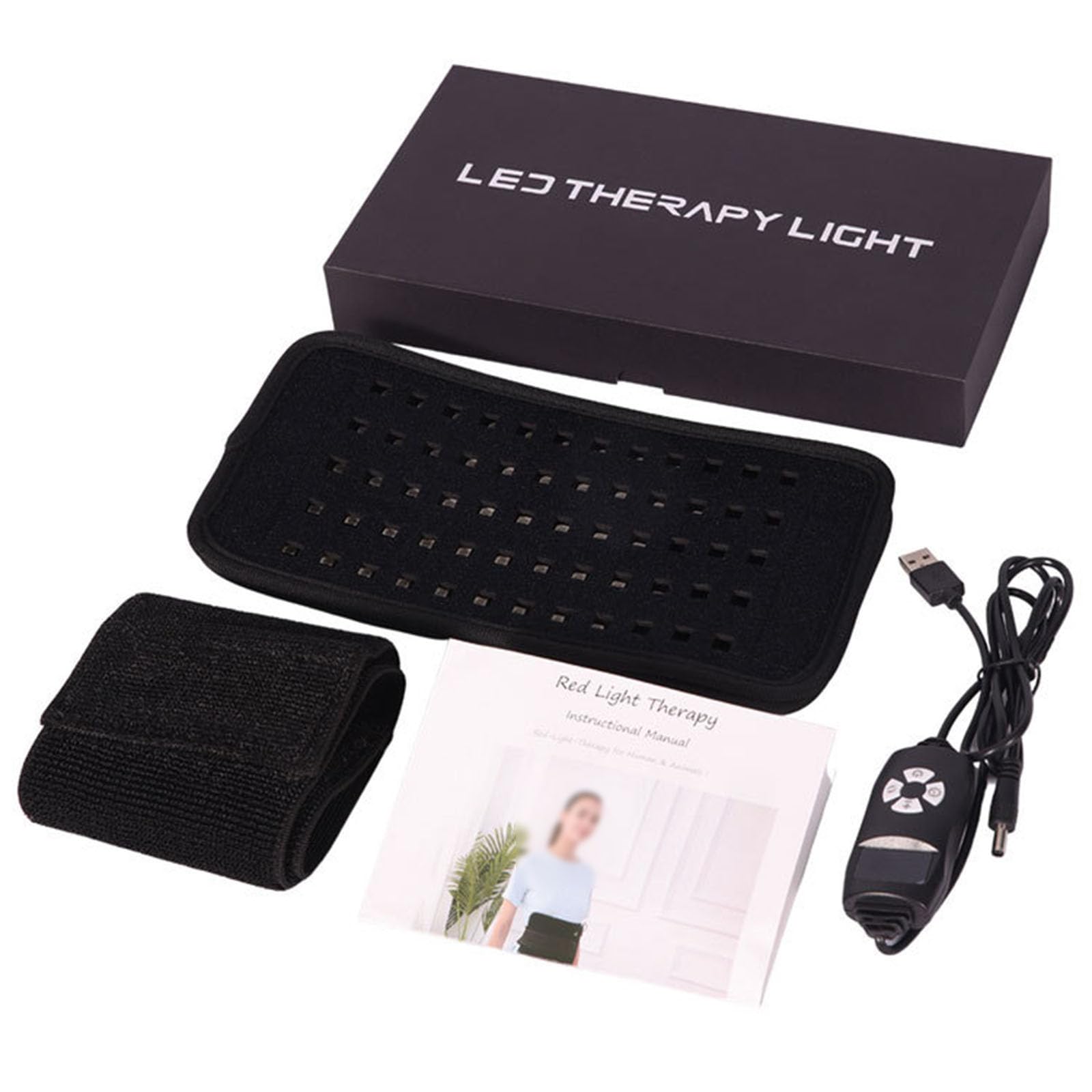 Envoltura de brazo de terapia de luz roja – Dispositivo infrarrojo de 660/850 Nm para alivio del dolor y recuperación, cinturón ajustable para brazos, rodillas, piernas y curación muscular.