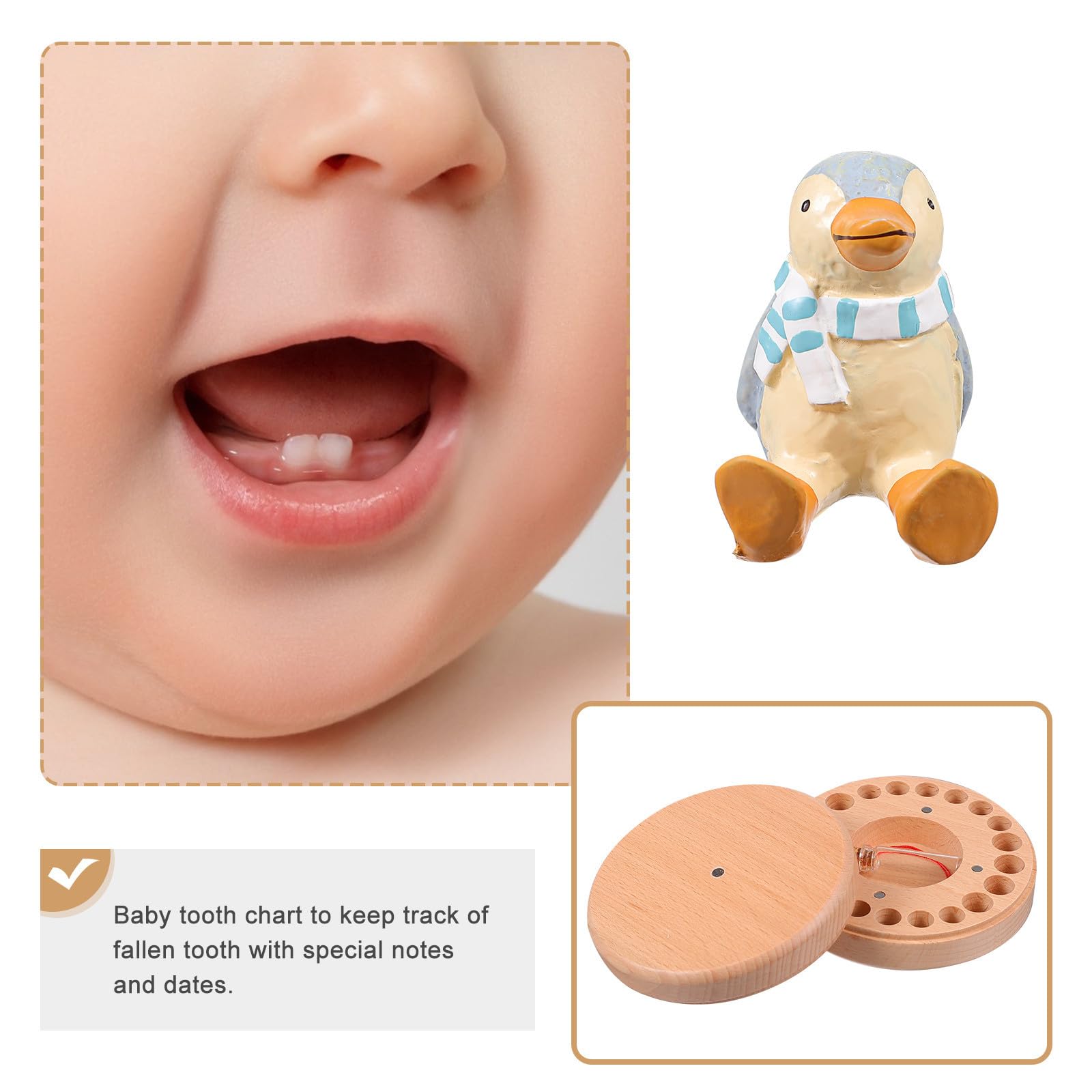 ULTECHNOVO Caja para Guardar Dientes de Leche Infantil en Madera de Haya