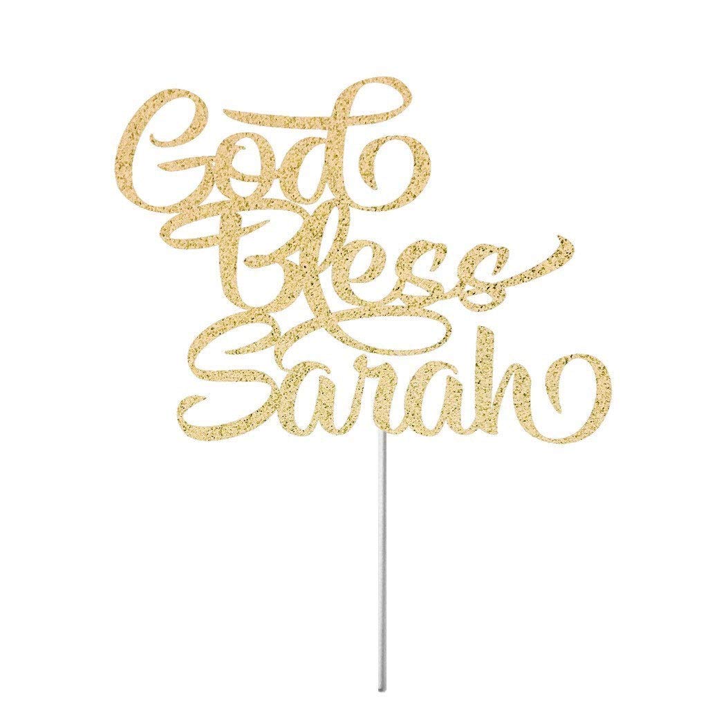 Buy Baptism Cake Topper, God Bless Cake Topper, Cross Cake Topper