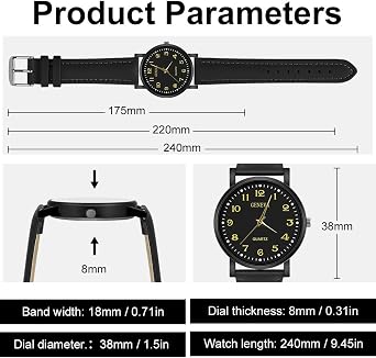 OFFCUP Mens Watches, 39MM Men's Chronograph Watch, Leather Watches Quartz Watch, Business Casual Fashion Gents Watch, Leather Strap Men's Wrist Watches Elegant Gift for Men