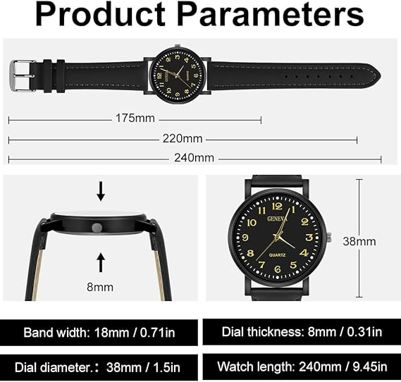 OFFCUP Mens Watches, 39MM Men's Chronograph Watch, Leather Watches Quartz Watch, Business Casual Fashion Gents Watch, Leather Strap Men's Wrist Watches Elegant Gift for Men