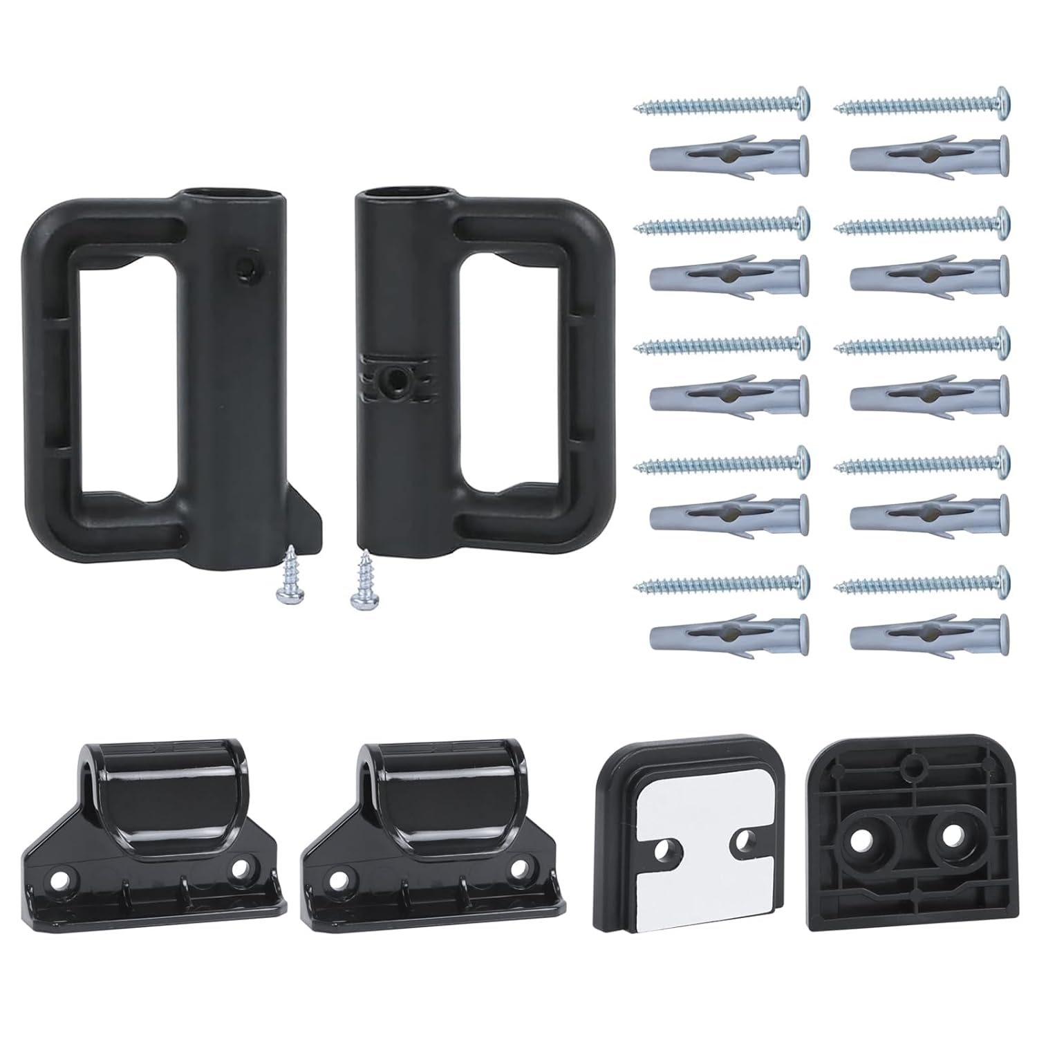 Retractable Baby Gate Replacement Parts Mesh Gate Hardware Retractable Dog Gate Full Set Wall Mounting Baby Gate Parts Retractable Pet Gate Accessories with Screws, Black