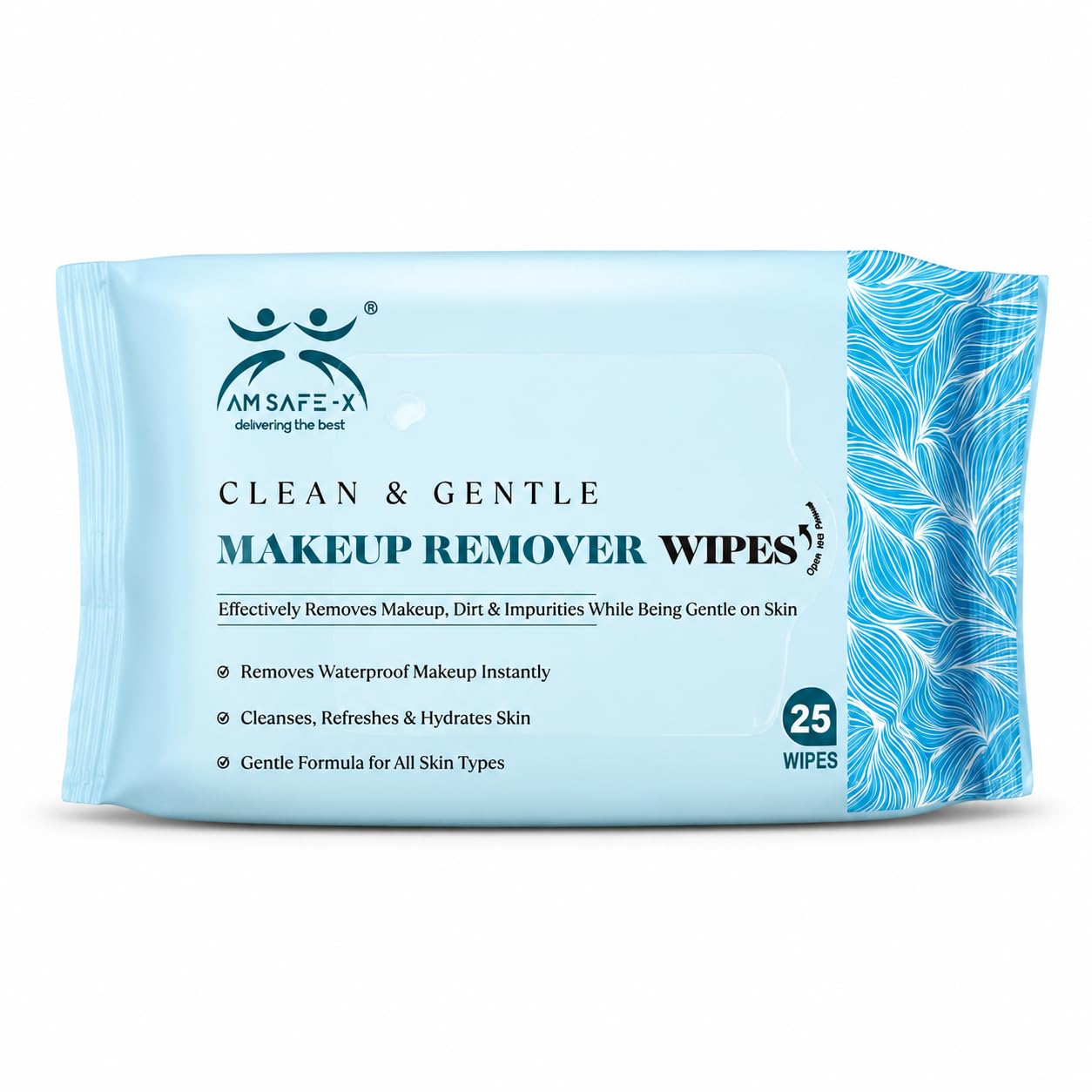 AM SAFE-X Makeup Remover Wipes for Face | Gentle Cleansing Wet Wipes for Waterproof Makeup Removal | Hydrating & Refreshing Facial Wipes for All Skin Types | Alcohol Free Daily Use Wipes | 25 Pulls-image-14