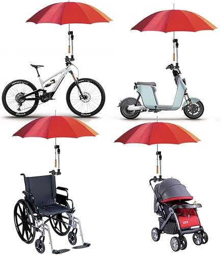 Miniatura 5 de Soporte de paraguas de bicicleta ajustable de 360  al aire libre retráctil de acero inoxidable para bicicleta, soporte de barra, soporte de barra de