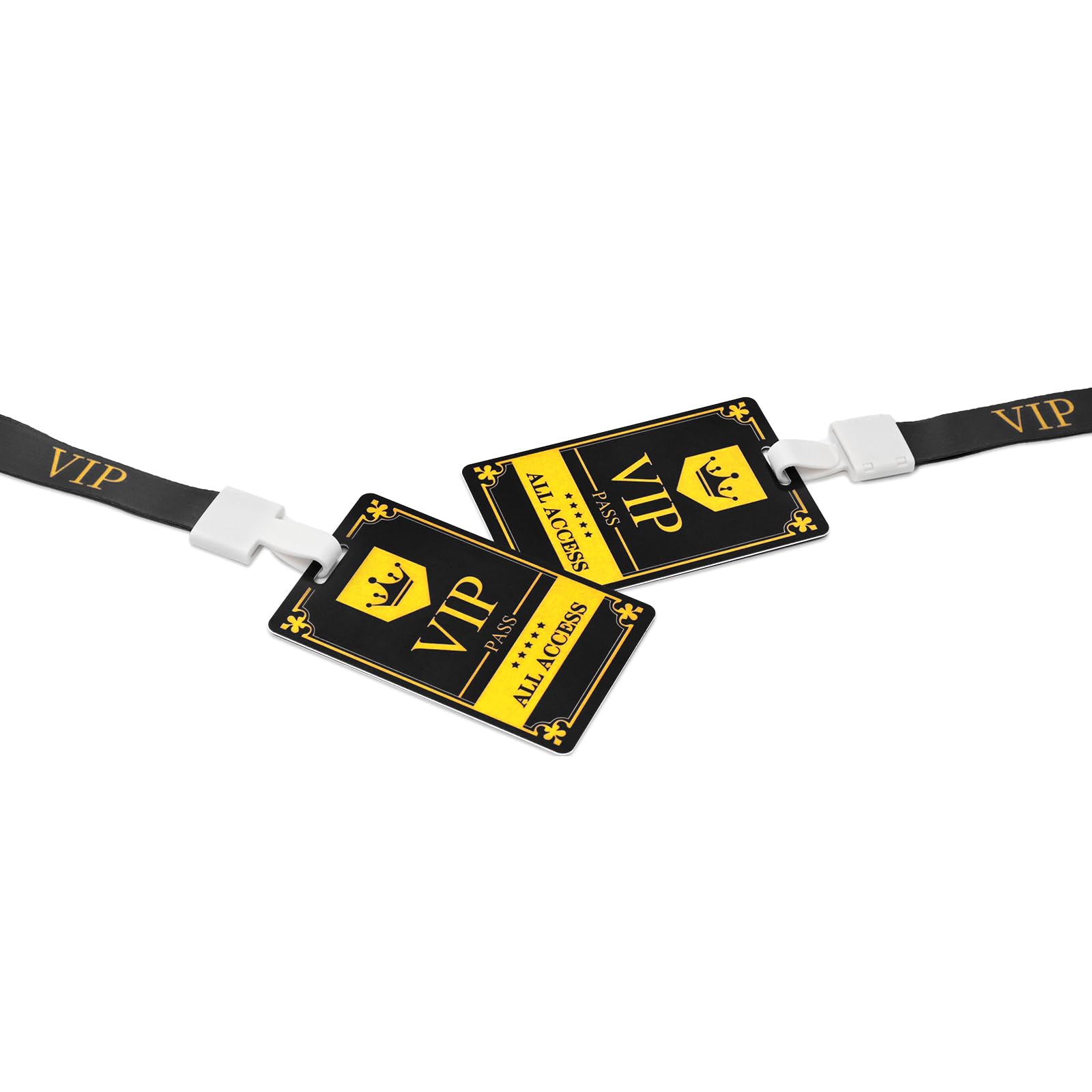 Cordones para insignia VIP y tarjetas de pase de plástico (25 piezas) – Pase de identificación temporal reutilizable para oficina, escuela, eventos, tarjetas de seguridad de plástico PVC