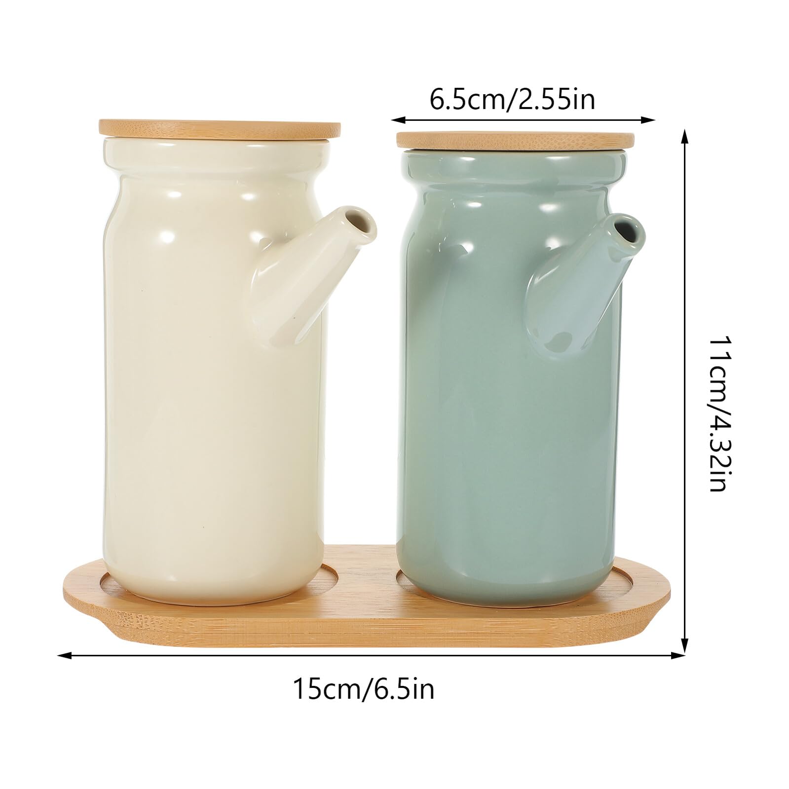 Toyvian Botes de Cerámica para Condimentos con Base Dispensadores de Aceite y Salsa de Soja para Cocina Botellas para Vinagre y Aderezos Organizadores de Especias para Hogar y Restaurante