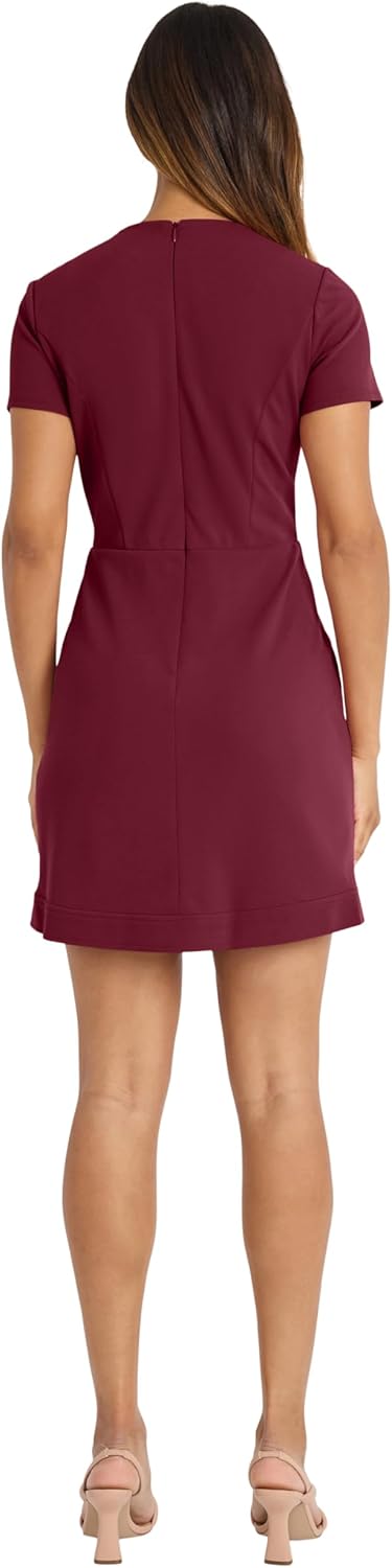 Donna Morgan Womens Jewel Neck Fit and Flare Desk to Dinner Dress Workwear Career Office Event Guest of - Image 3