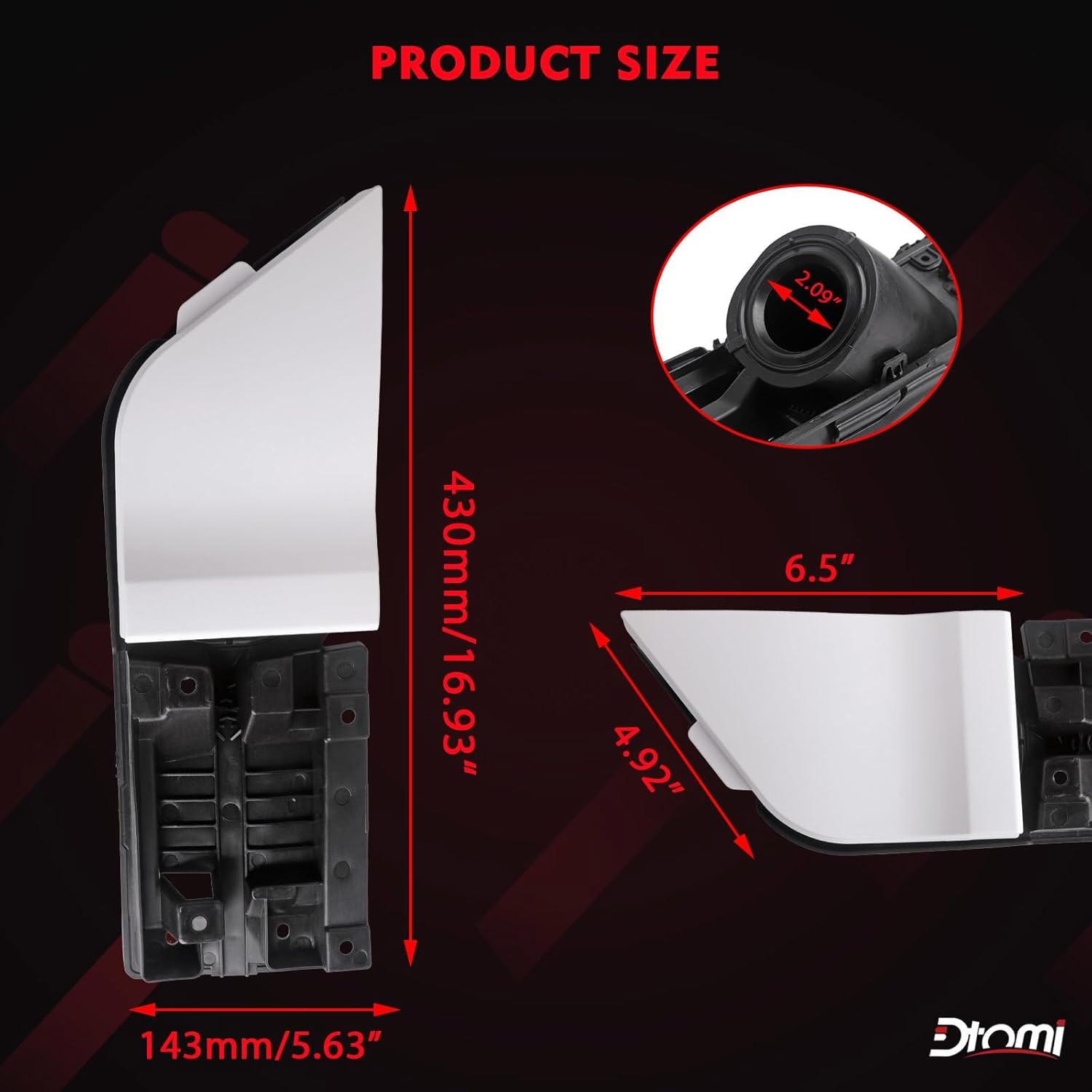 Fuel Filler Door Housing Pocket Hinge w/White Cover Compatible with Ford Vehicle 2015-2023 Transit Van 150 250 350 350HD Gasoline Engine Replaces# CK4Z-5427936-A, CK4Z-61405A26-B Transit Gas Door