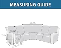 Vista 5 de Juego de 7 fundas de sofá reclinable de terciopelo en forma de L para sofá seccional, fundas de sofá reclinables en forma de L, gruesas, suaves