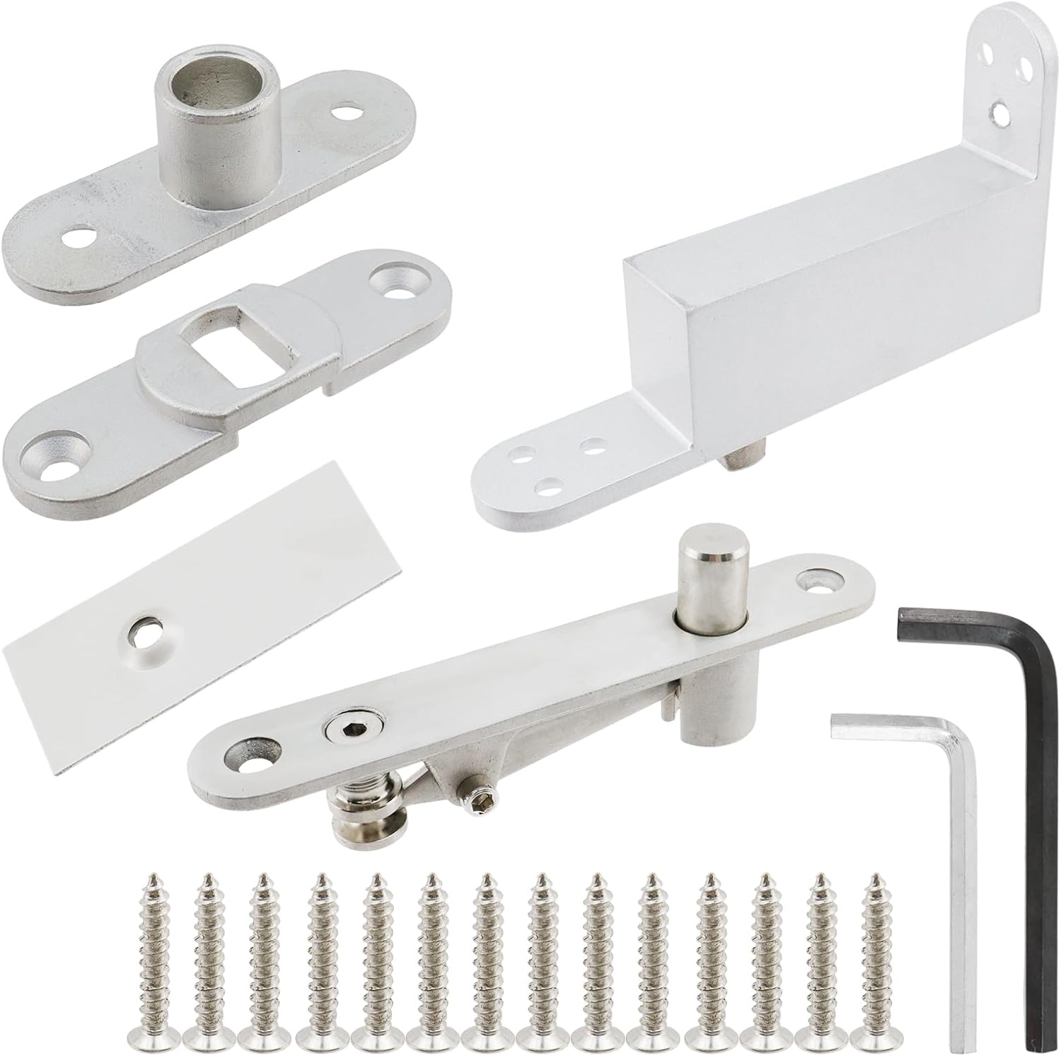 Antrader Self Closing Door Pivot Hinges,360 Degree Shaft Swing Door Pivot Hinges Hardware for Wood Secret Door,Zinc Alloy(1Set)