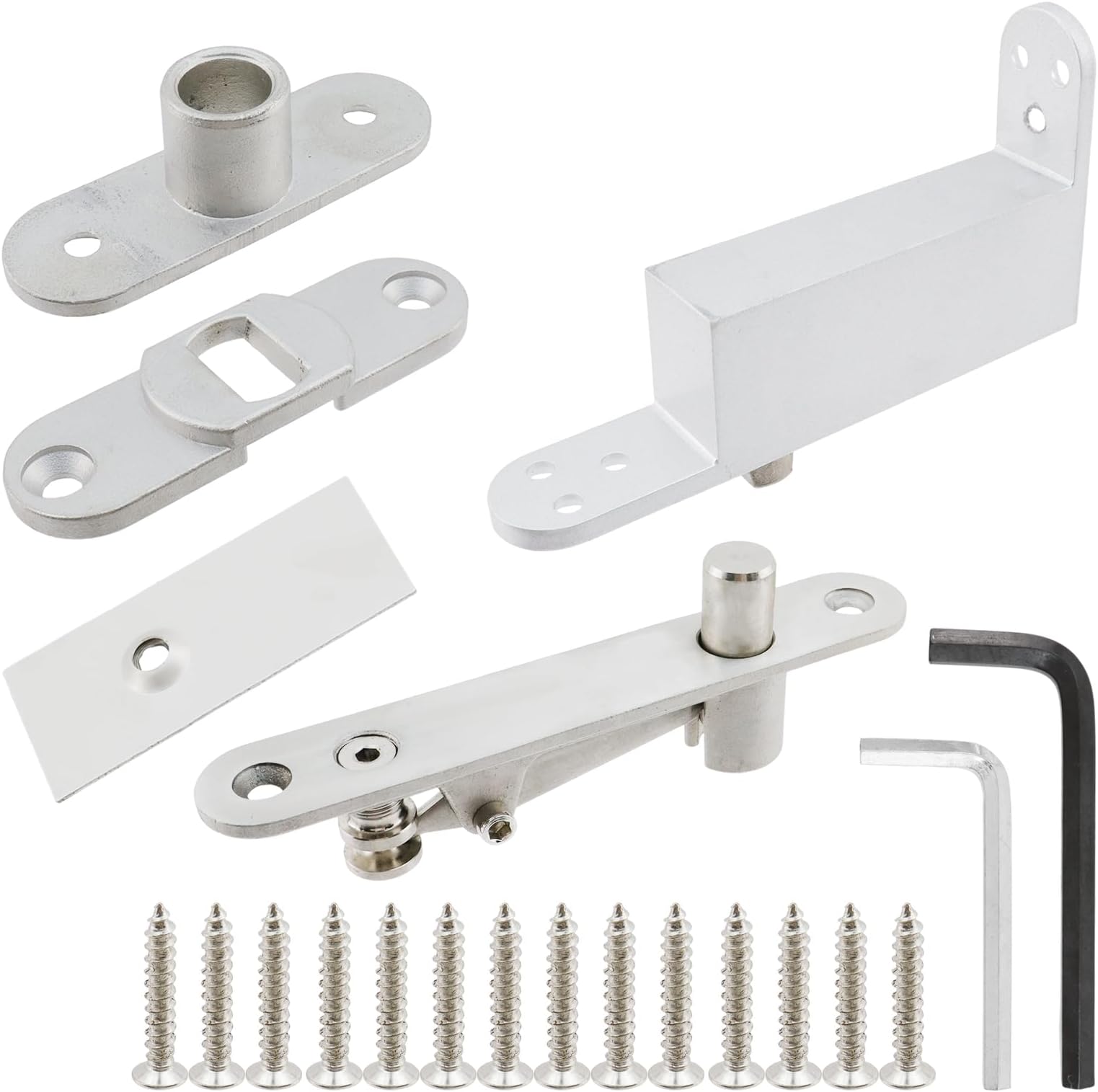Antrader Self Closing Door Pivot Hinges,360 Degree Shaft Swing Door Pivot Hinges Hardware for Wood Secret Door,Zinc Alloy(1Set)