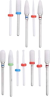 Brocas de Unhas, 12 PCS Fresa de Cerâmica Broca Kit de Brocas de Unhas Brocas de Unhas para Unhas de Acrílico Máquina Elétrica de Broca de Unhas Remover Gel Polonês Poli Unhas de