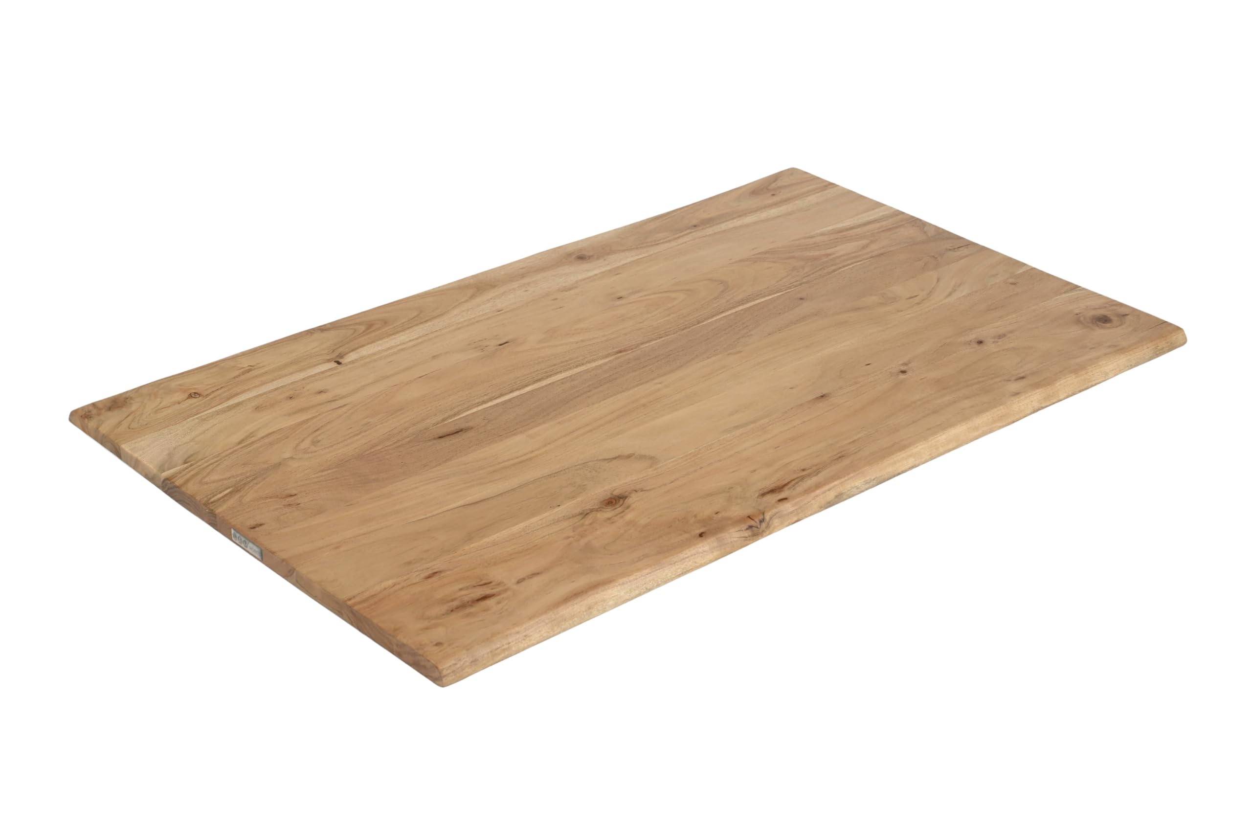 SAM Tischplatte Brasileiro | 120 x 70 cm | Akazienholz massiv | Farbe: Natur | echte Baumkante | Pflegeleichte DIY Holzplatte | geeignet für Esstische/Couchtische/Bistrotische