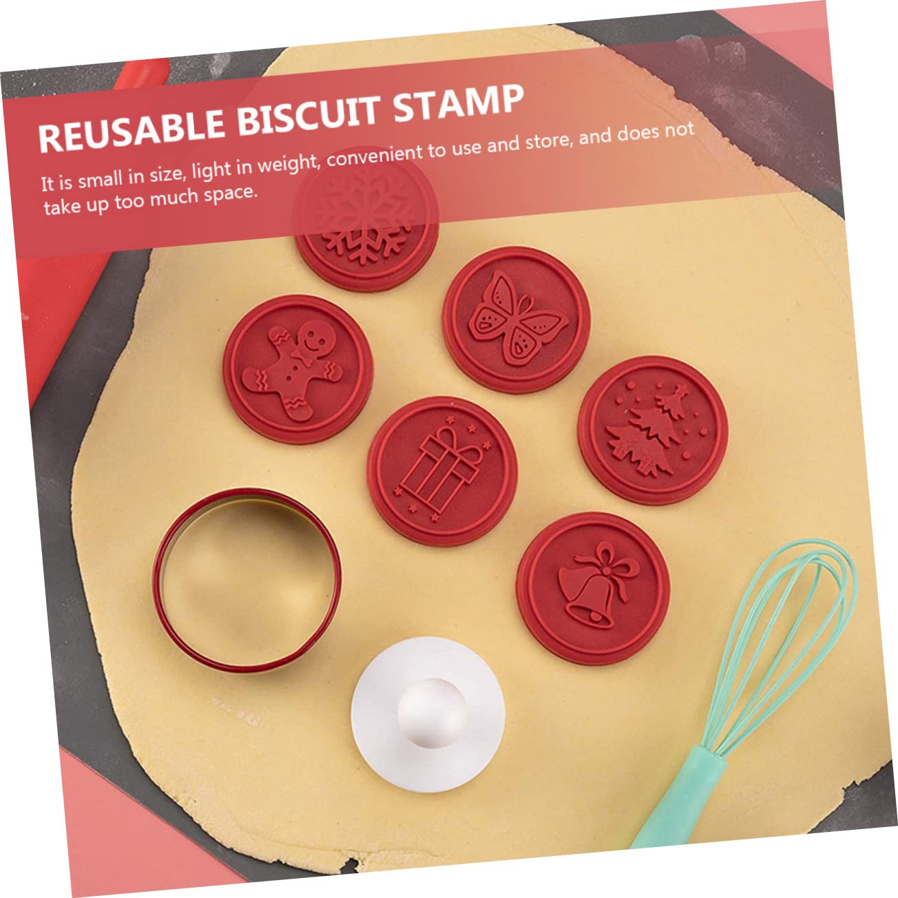 Cabilock 4 Ensembles à biscuits Boulangerie sables d'épice unique cuisine accessoires kit noel emporte-pièce résistant à l'usure emporte-pièce de Noël Acier inoxydable rouge