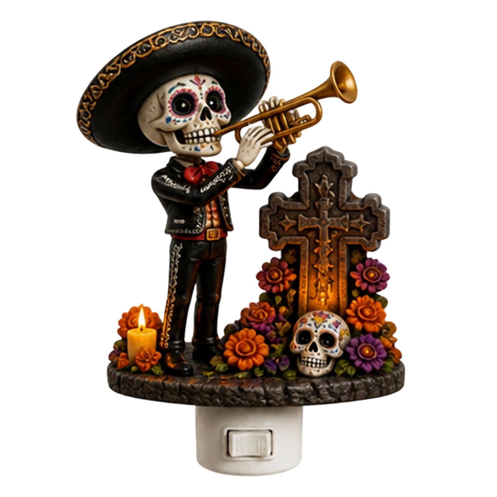 2026 Flat Halloween Night Light Plug In Automatic Dusk To Dawn Sensor LED Decorative Lamp For Kids Bedroom Home (White2, One Size)