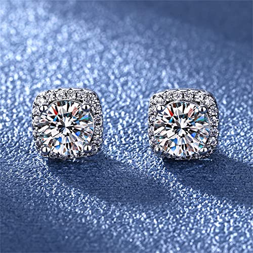 Diamond Stud Earrings for Women 2025 Trendy 925 Sterling Silver Hypoallergenic Earrings Wedding Earrings Jewelry for Brides4