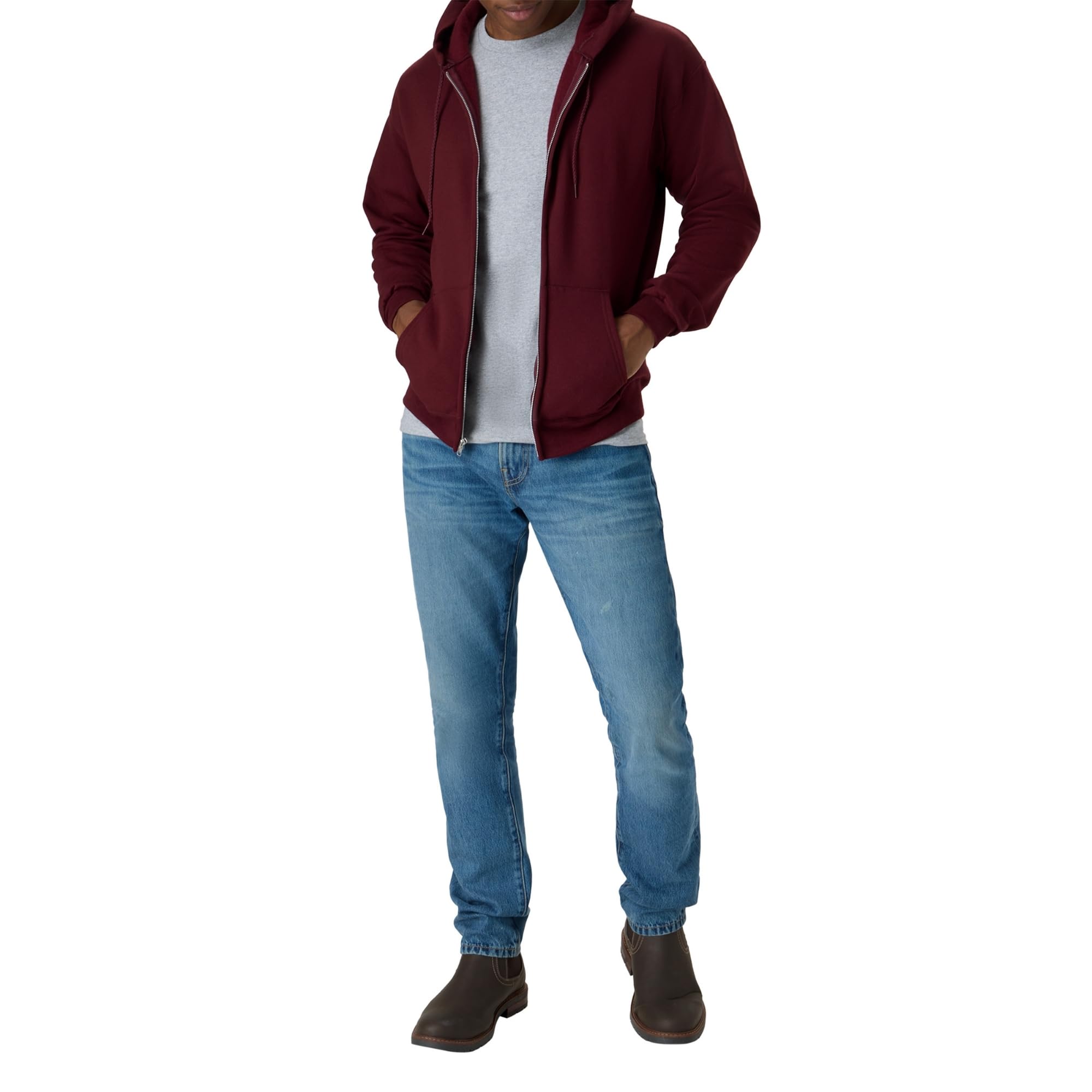Hanes Felpa con Cappuccio Ecologica con Cerniera su Tutta La Lunghezza Felpa con Cappuccio Uomo (Pacco da 1)