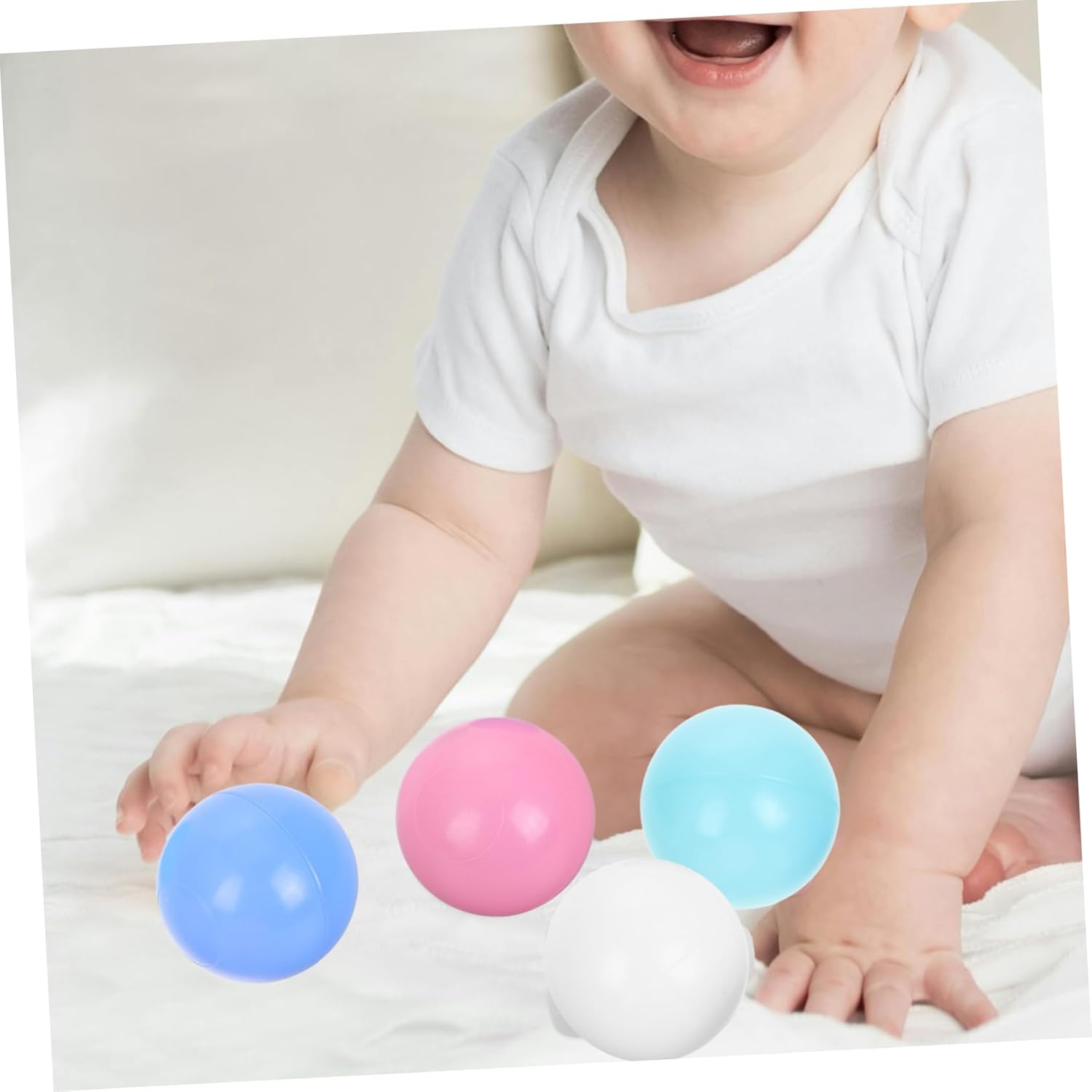 BESTonZON 200Pcs Small Plastic Ocean Balls for Playroom Fillers and Childsafe Materials for Family Interaction Ball Pit Games and Party Decorations